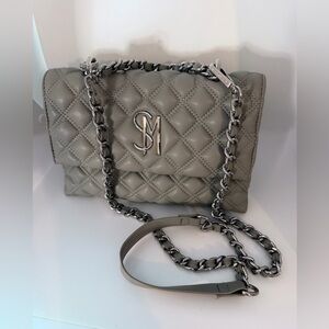 Steve Madden Quilted Taupe Chain Handbag